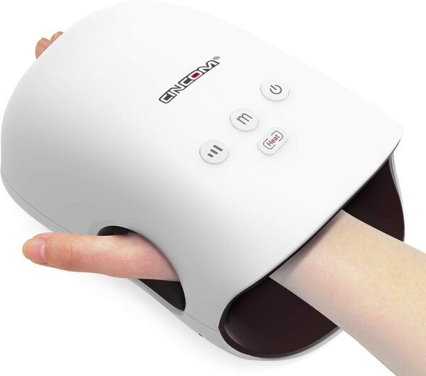 CINCOM hand massager with heat therapy & compression relieves arthritis, carpal tunnel pain & more. It's rechargeable, portable, & FSA/HSA eligible! Arthritis pain relief. Perfect gift for mom.