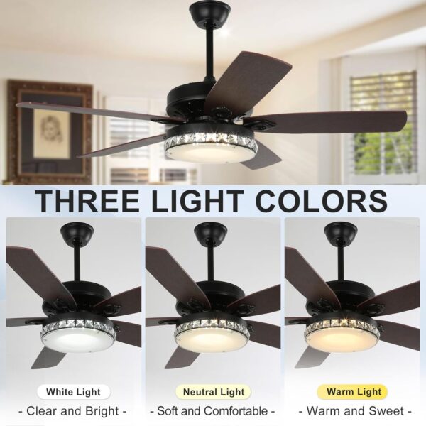 NEWHCTE Vintage Ceiling Fan with Light and Remote - Image 2