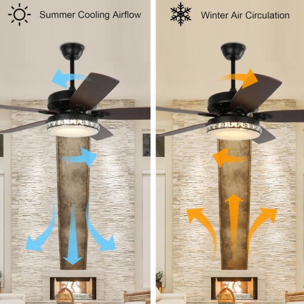 NEWHCTE Vintage Ceiling Fan with Light and Remote - Image 5