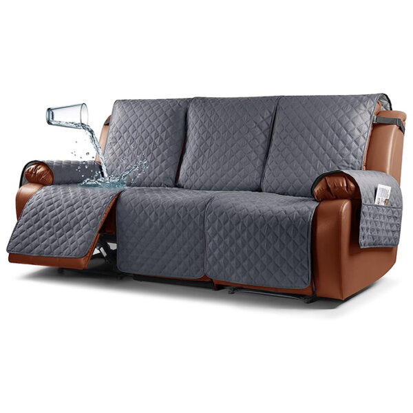 The Ruaozz Waterproof Couch Covers & Recliner Sofa Covers - 3 Seater offer 100% waterproof protection, a stay-put design with elastic straps, foam strips, a colloid backing, and a comfy feel. Machine washable, easy to install. Kids friendly. Pet friendly. Anti cat scratching. Couch guard. Recliner slipcovers. Best couch covers to hide worn leather.