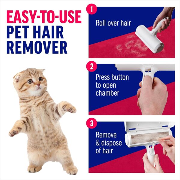 The ChomChom Roller Pet Hair Remover offers a self-cleaning, eco-friendly solution to cat hair removal. Effortlessly remove fur from furniture, clothes, bedding, & more with this reusable pet hair remover. Say goodbye to cat hair and hello to a cleaner home!