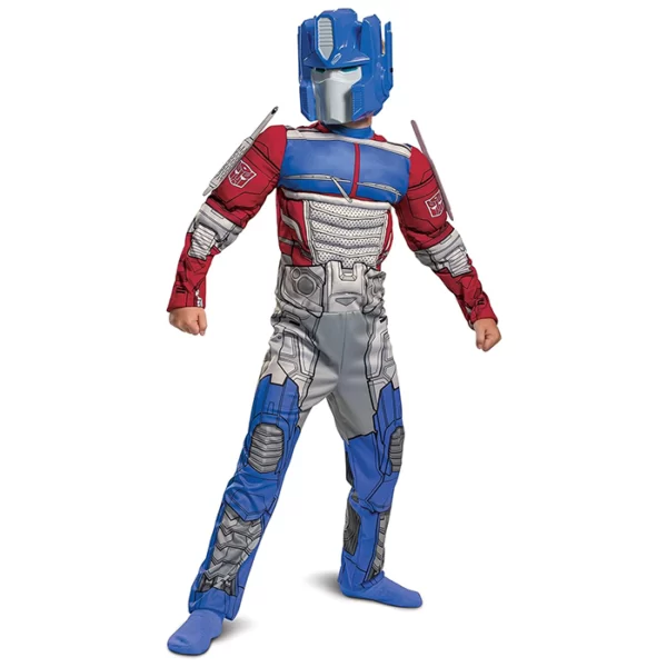 Disguise Optimus Prime Costume, Muscle Transformer Costumes for Boys, Padded Character Jumpsuit, Kids