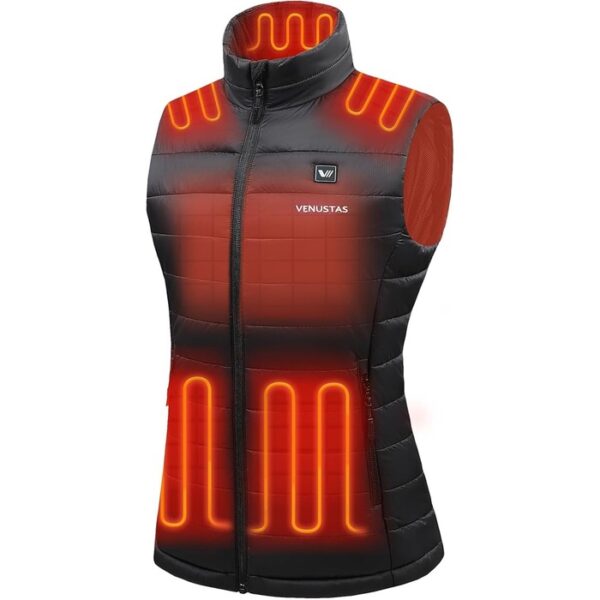 Stay cozy with the Venustas Women’s Heated Vest 7.4V—featuring six heating zones, 9.5-hour battery life, and stylish, lightweight design. Perfect for winter!