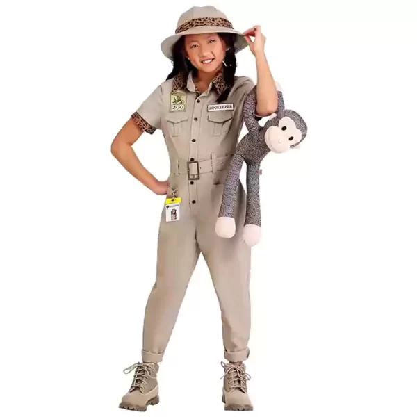 Girls Zookeeper Costume Zookeeper Jumpsuit Outfit for Kids