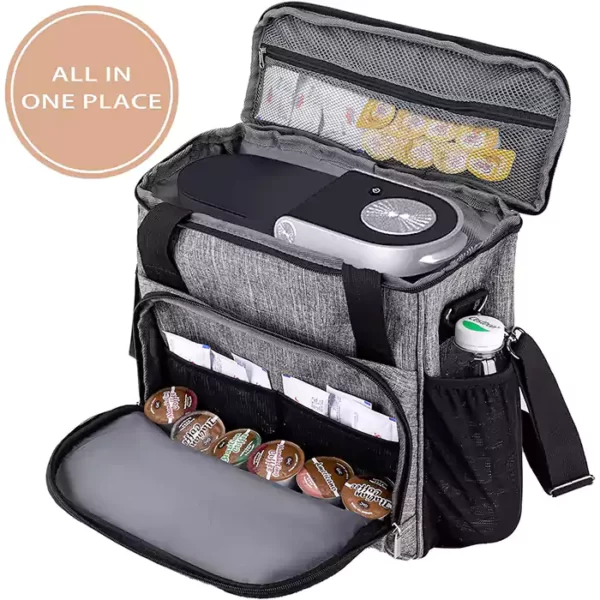 COVERQUE Coffee Maker Carring Bag for Keurig K-Slim, Water Resistant Carry Case for Travel, Grey