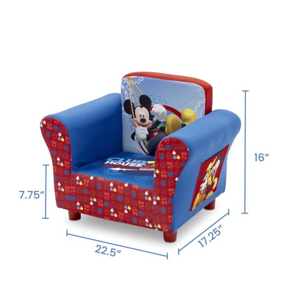 Discover the Disney Mickey Mouse Upholstered Chair by Delta Children – a durable, cozy, and vibrant toddler chair perfect for kids aged 3-6!