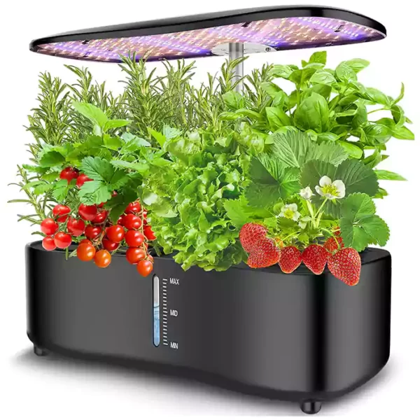 Large Tank Hydroponics Growing System 12 Pods, Herb Garden Kit Indoor with Grow Lights, Plants Germination Kit with Quiet Water Pump, Auto Timer, Height Adjustable to 20", Gardening Gifts Home Decor