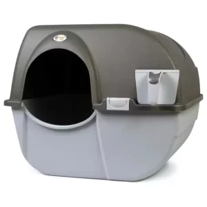 Omega Paw NRA15 Self Cleaning Litter Box Regular Size,Grey