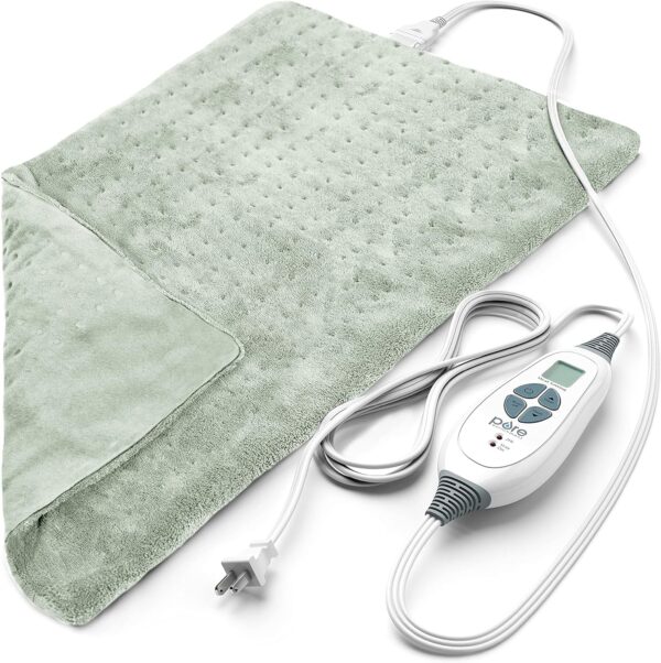 Pure Enrichment Heating Pad, large (12" x 24") with 6 heat settings and a moist heat option, provides powerful relief for back pain, cramps, & muscle soreness. Machine washable & auto-off. FSA/HSA eligible. Back Pain Relief. Arthritis pain relief. Heat Therapy.