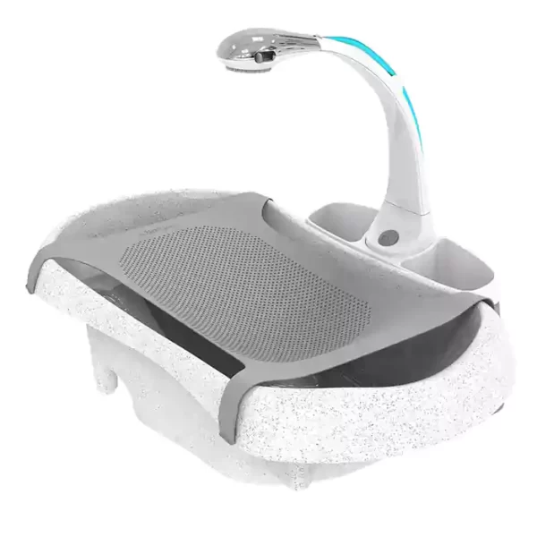 The First Years Rain Shower Baby Bathtub — Baby Spa for Newborn to Toddler — Includes Convertible Bathtub and Sling with Soothing Spray — Baby Bath Essentials