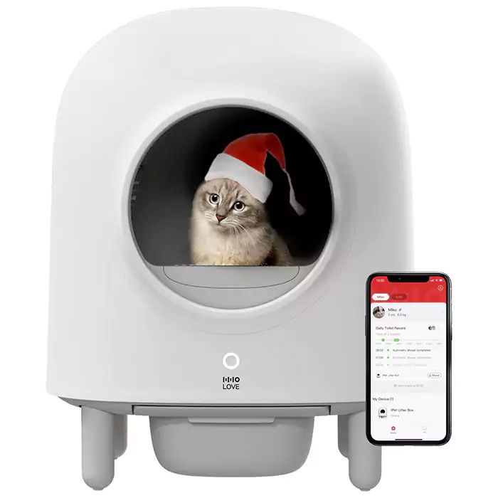 HHOLOVE Self Cleaning Automatic Cat Litter Box, Extra Large Smart Cat Litter Box Robot for Multiple Cats Kitty with APP Remote Control, Anti-Pinch Radar Safety Protection,No More Scooping