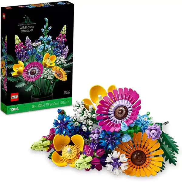 LEGO Icons Wildflower Bouquet Botanical Collection Building Set for Adults. Connect with nature and creativity. The LEGO Wildflower Bouquet features adjustable stems for endless floral arrangements. A mindful building experience for relaxation and enjoyment.