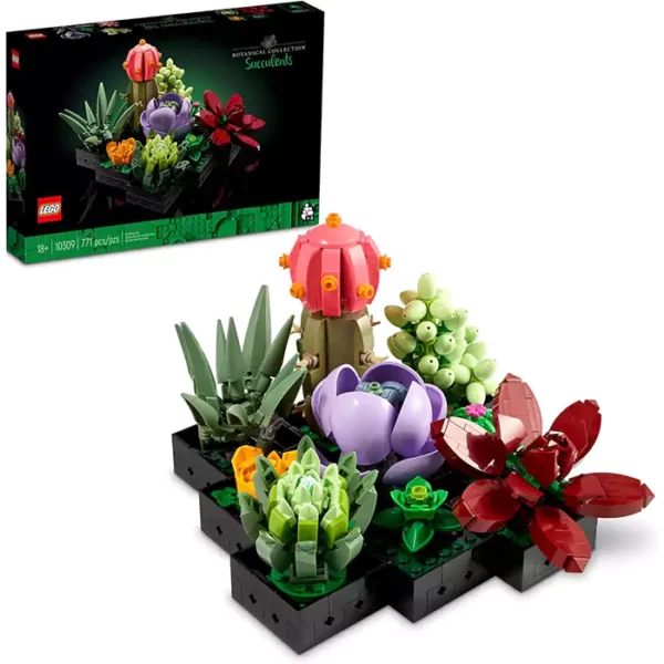 Lego Icons Succulents 10309 Artificial Plants Set for Adults, Home Decor, Birthday, Creative Housewarming Gifts, Botanical Collection, Flower Bouquet Kit