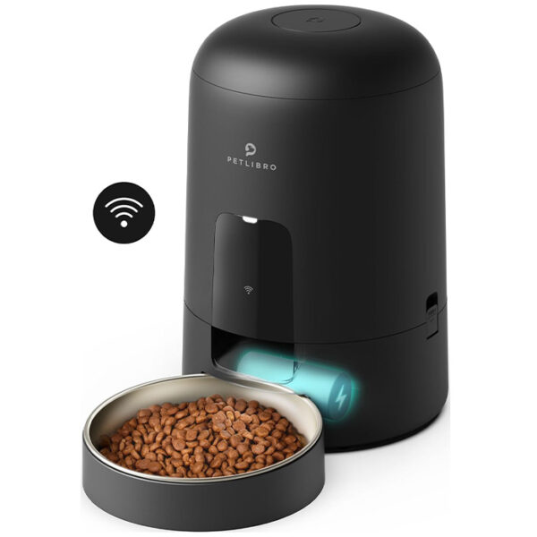 PETLIBRO Automatic Cat Feeder: Smart & Flexible Options (WiFi, App, Battery) Feed your cat consistently, even when you're away! PETLIBRO Automatic Cat Food Dispenser offers WiFi & app control (optional), a rechargeable battery (30-day life), a 2L capacity, timed feeding, & portion control. This smart cat feeder is perfect for busy owners & healthy eating!