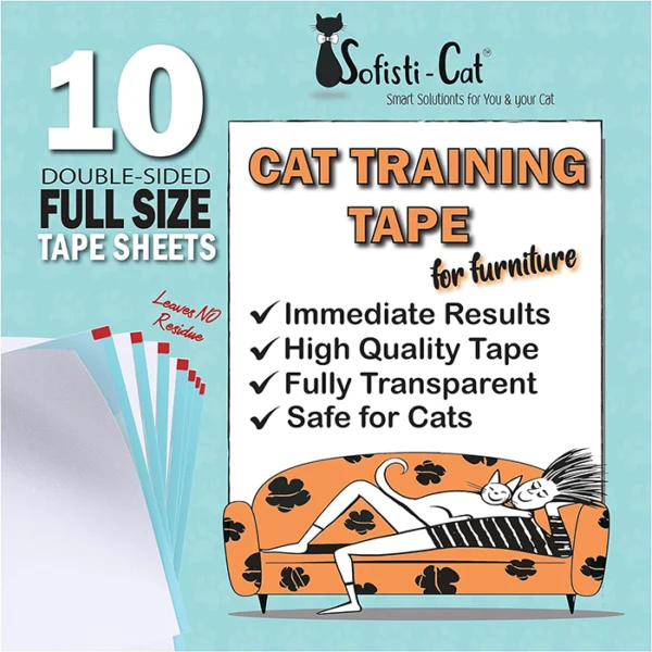 Sofisti - Cat Scratch Deterrent Tape for Furniture – 10 Double Sided Anti Scratching Sticky Tape - Cat Scratch Furniture Protector – Cat Training Tape Teaches Your Kitty Not to Scratch Your Couch Brand: Sofisti-Cat