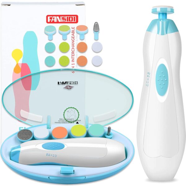 FANSIDI Baby Nail Trimmer Electric Kit offers safe, gentle electric filing for newborns, infants, & toddlers. Multiple heads, adjustable settings, & quiet operation. Complete baby nail care kit. Baby Nail Trimmer Electric Rechargeable. Electric Nail File Baby. Newborn baby essentials. Newborn Baby Gift Ideas.