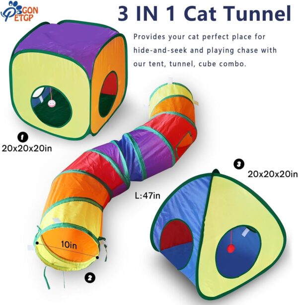 GONPETGP Cat Toy Variety Pack offers 23 engaging toys (feather wand, tunnel, balls, mice, & more) to stimulate hunting instincts, encourage exercise, & provide endless entertainment for indoor cats. Durable, safe, collapsible, & portable! Cat interactive toys. Perfect for indoor cats. Keep your feline friend happy & healthy!