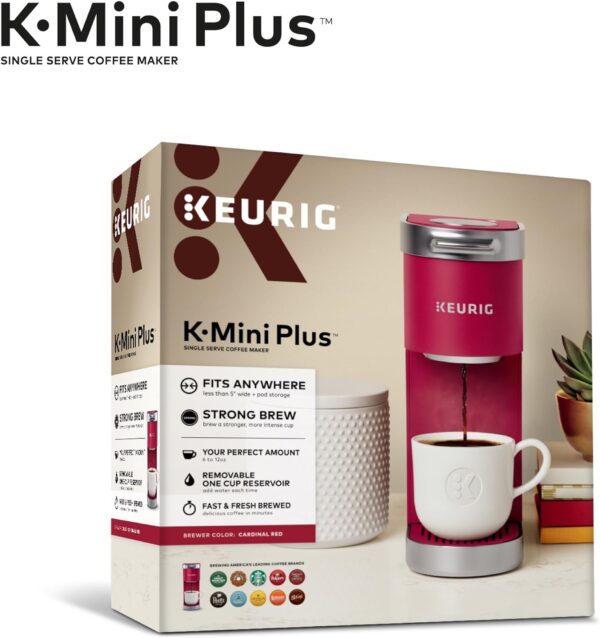 The Keurig K-Mini Plus  single-serve coffee maker brews delicious coffee in minutes, offers multiple cup sizes, and has a strong brew option. Compact size, built-in pod storage, & travel mug-friendly.5-inch Brewer, 6 to 12 Pound Brew Size, K-Cup Pods, and Cord Storage. Enjoy endless coffee, tea, & cocoa varieties! A coffee lover gifts.