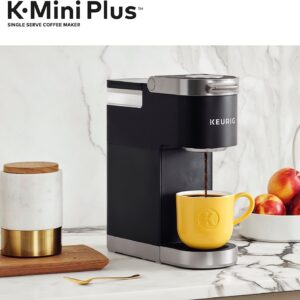 The Keurig K-Mini Plus  single-serve coffee maker brews delicious coffee in minutes, offers multiple cup sizes, and has a strong brew option. Compact size, built-in pod storage, & travel mug-friendly.5-inch Brewer, 6 to 12 Pound Brew Size, K-Cup Pods, and Cord Storage. Enjoy endless coffee, tea, & cocoa varieties! A coffee lover gifts.