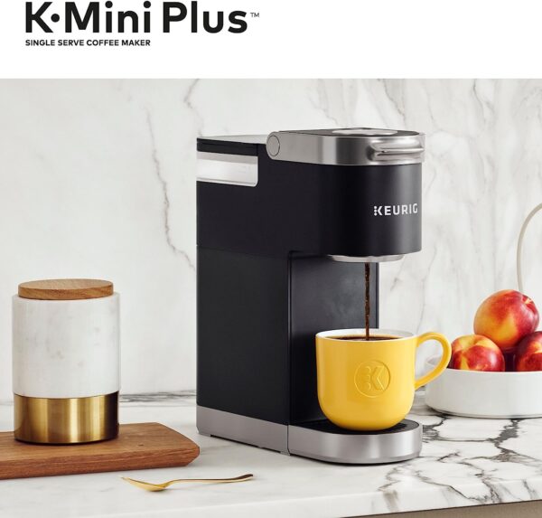 The Keurig K-Mini Plus  single-serve coffee maker brews delicious coffee in minutes, offers multiple cup sizes, and has a strong brew option. Compact size, built-in pod storage, & travel mug-friendly.5-inch Brewer, 6 to 12 Pound Brew Size, K-Cup Pods, and Cord Storage. Enjoy endless coffee, tea, & cocoa varieties! A coffee lover gifts.