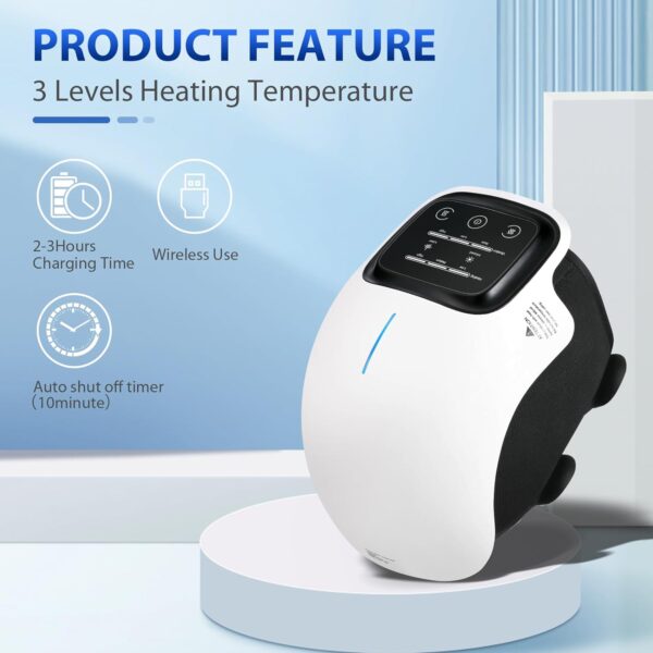 Ouvby Knee Massager uses heat & vibration to relieve knee pain, stiffness & improve circulation. It's adjustable, portable, rechargeable, & features an LED display. Knee pain relief. Arthritis pain relief. A perfect gift for mom.