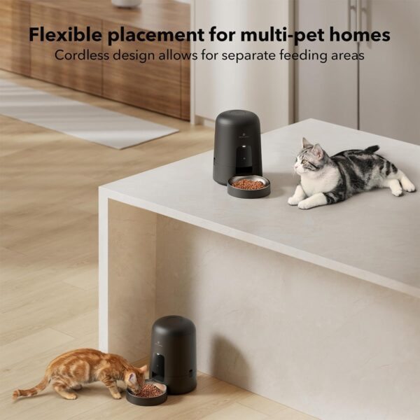 PETLIBRO Automatic Cat Feeder: Smart & Flexible Options (WiFi, App, Battery) Feed your cat consistently, even when you're away! PETLIBRO Automatic Cat Food Dispenser offers WiFi & app control (optional), a rechargeable battery (30-day life), a 2L capacity, timed feeding, & portion control. This smart cat feeder is perfect for busy owners & healthy eating!