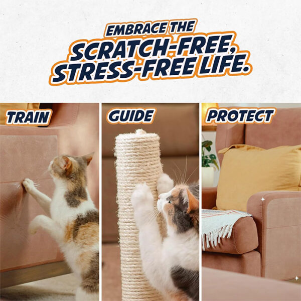 Panther Armor Cat Furniture Protector Mega Pack 25 sheets Panther Armor Cat Furniture Protector, Mega Pack 25-Sheets, Cat Scratch Furniture Protectors, No Pins, Durable, Transparent Cat Training Tapes. Couch Guard. Cat deterrent tape. Cat scratch protection.