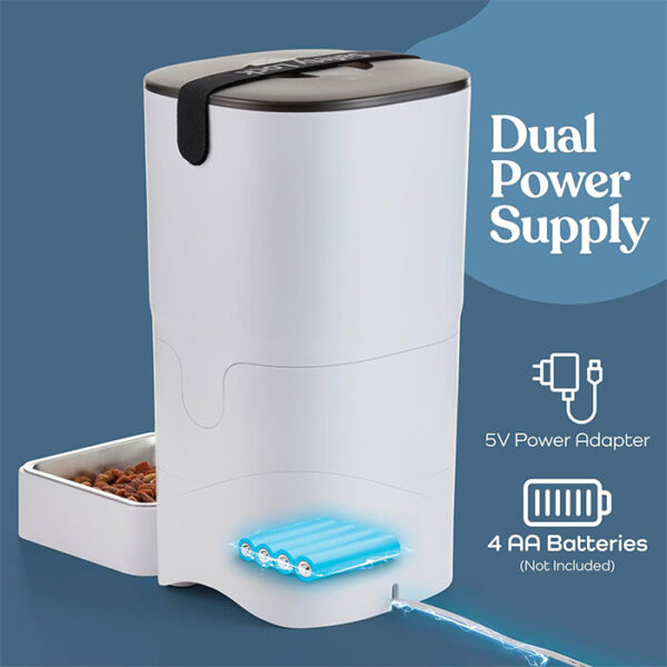 Pitpet Automatic Cat Feeder features a 6L capacity, an LCD display, a desiccant bag for freshness, & a voice recorder to keep food fresh & mealtimes personal. This cat food dispenser is perfect for busy pet owners & promotes healthy eating habits! Smart cat feeder.