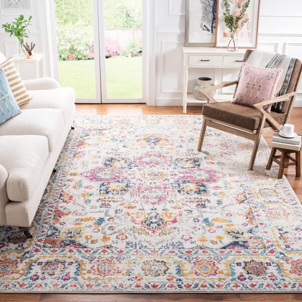 SAFAVIEH Madison Collection Area Rug. SAFAVIEH Madison Rug. Snowflake Medallion Distressed Design, Non-Shedding & Easy Care, Ideal for High Traffic Areas in Living Room, Bedroom. Area Rugs For Living Room. Area Rugs For Bedroom.