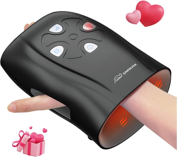 Snailax Hand Massager: Heat therapy, compression, & vibration combine for a customizable massage experience. Wireless, rechargeable, & multi-mode for ultimate comfort. Perfect for arthritis, carpal tunnel & more! Arthritis pain relief. Perfect Gift for Mom.