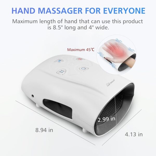 Snailax Hand Massager: Heat therapy, compression, & vibration combine for a customizable massage experience. Wireless, rechargeable, & multi-mode for ultimate comfort. Perfect for arthritis, carpal tunnel & more! Arthritis pain relief. Perfect Gift for Mom.