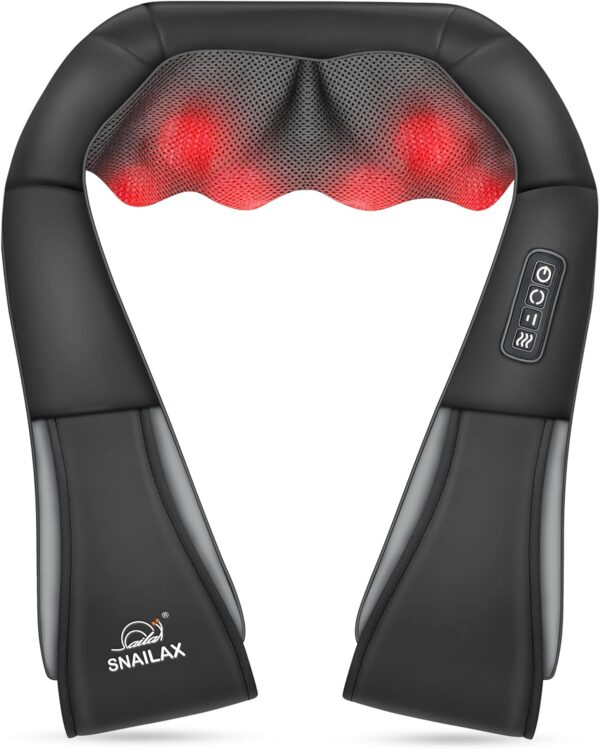 The Snailax Shiatsu Neck Massager with Heat offers deep tissue massage, soothing heat, & adjustable intensity for neck, shoulder, back, & leg pain relief. Portable & ideal for home, office, or car! Neck and Shoulder Massager. Back Massager. Electric Massager. Heat Therapy. Perfect Gift For Mom.