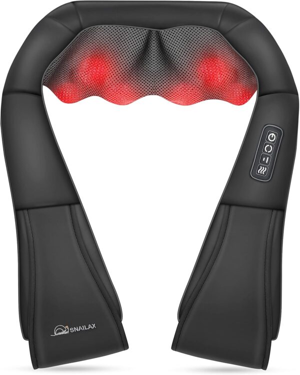 The Snailax Shiatsu Neck Massager with Heat offers deep tissue massage, soothing heat, & adjustable intensity for neck, shoulder, back, & leg pain relief. Portable & ideal for home, office, or car! Neck and Shoulder Massager. Back Massager. Electric Massager. Heat Therapy. Perfect Gift For Mom.