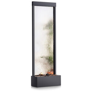 Alpine Corporation Metal Mirror Waterfall Fountain 72" Unwind to the soothing sounds and mesmerizing sights of the Alpine Corporation Waterfall Fountain. This modern water feature with a metal mirror and integrated lights creates a relaxing ambiance, perfect for any indoor or outdoor space. Discover serenity and bring the beauty of nature into your home. Indoor/outdoor fountain.