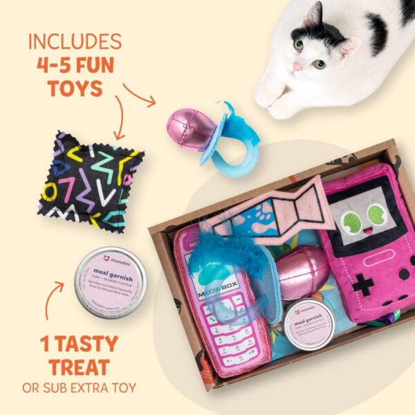 Meowbox, the monthly cat subscription box! Packed with unique toys, healthy treats, and exciting themes, Meowbox keeps cats entertained and happy. Plus, support small businesses and shelters with every meowbox! Cat Supplies. Cat subscription box USA. Cat subscription box Canada.