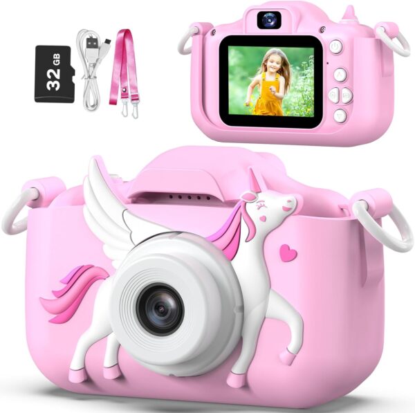 Capture creativity with the Goopow Kids Digital Camera! This perfect gift for kids ages 3-9 features selfie mode and a durable, shockproof design!