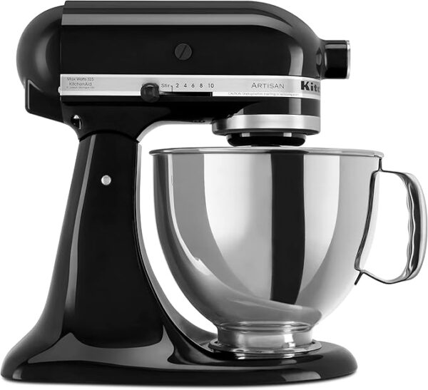 Discover the KitchenAid Artisan Series 5 Quart Tilt Head Stand Mixer: Durable, versatile, stainless steel bowl, pouring shield. Best kitchen appliance!