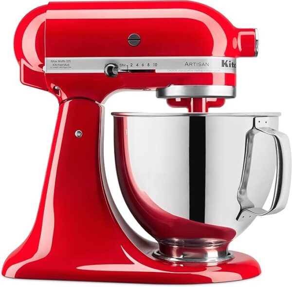 Discover the KitchenAid Artisan Series 5 Quart Tilt Head Stand Mixer: Durable, versatile, stainless steel bowl, pouring shield. Best kitchen appliance!