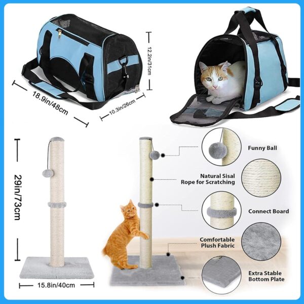 Lobeve Kitten Starter Kit - 30-Piece Set of Cat Essentials includes Cat Litter Box, Cat Toys, Bed, Carrier, Bowls, and More. Best Cat Gifts.