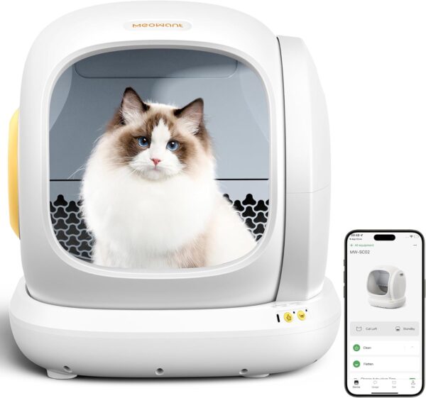 Discover the MeoWant Self-Cleaning Cat Litter Box MW-SC02 75L Extra Large with smart app control, odor removal, and anti-pinch safety.