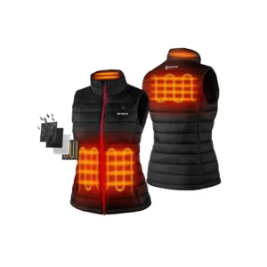 Stay cozy with ORORO Women’s Lightweight Heated Vest! Quick heating, long battery life, water-resistant, stylish design, and machine washable.
