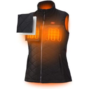 Stay cozy with Milwaukee M12 Women's Heated AXIS Vest. Lightweight, durable, and wind-resistant, it offers advanced heating for all-day comfort.