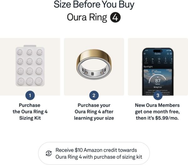 Track sleep, heart rate, and stress with the sleek Oura Ring 4 Gold Smart Ring. Stylish, durable, and smart with 8-day battery life.
