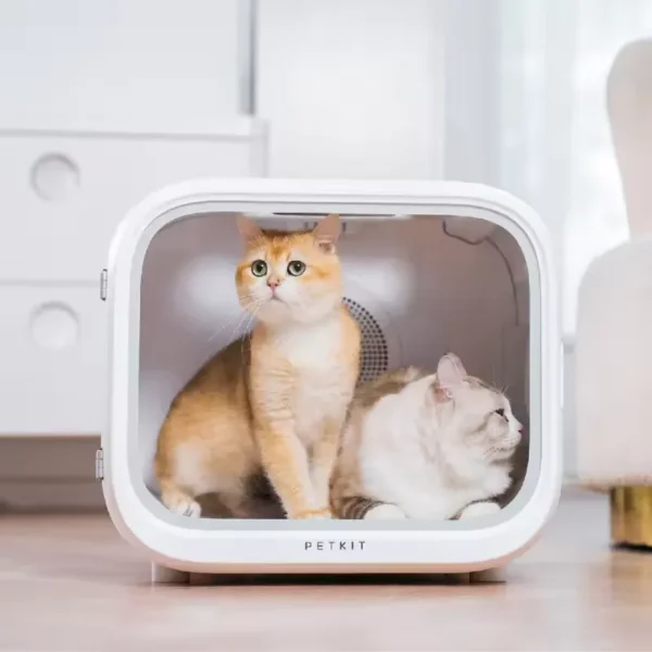 Dry your pet’s hair effortlessly with PETKIT AIRSALON MAX Automatic Pet Hair Drying Box. Ultra-quiet, spacious, app-controlled for safe grooming.