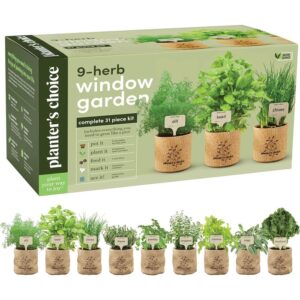 Grow fresh herbs year-round with the Planters Choice 9 Herb Window Garden Kit. Perfect for beginners, this stylish kit is a great gift for plant lovers! Best Indoor Herb Garden Kit.
