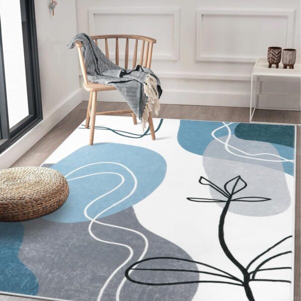 Upgrade your space with the Wonnitar Boho Minimalist Area Rug 5x7. Modern abstract design, machine washable, non-slip, and pet-friendly.