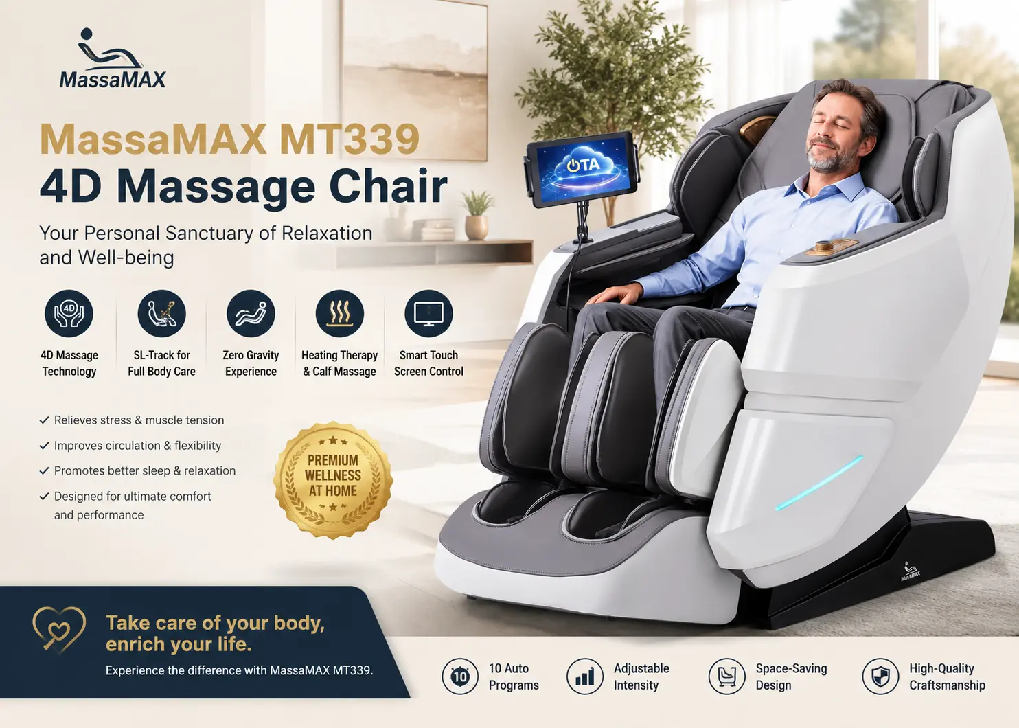 MassaMAX MT339 4D Massage Chair Review & Guide